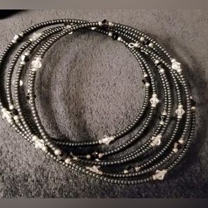 Silpada Black Beaded Wrap Bracelet